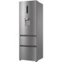 Haier AFE635CHJW 190x60cm 325L Triple Door Total No Frost Freestanding Fridge Freezer With Non-Plumb Water Dispenser - Silver
