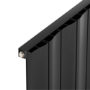 Refurbished Eco Vivante Midnight Black Horizontal Wave Designer Aluminium Radiator 600x945mm Single Panel 3055 BTU