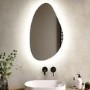 ONLY OPENED - Pebble Backlit Heated Bathroom Mirror with Lights 500 x 800mm - Apollo
