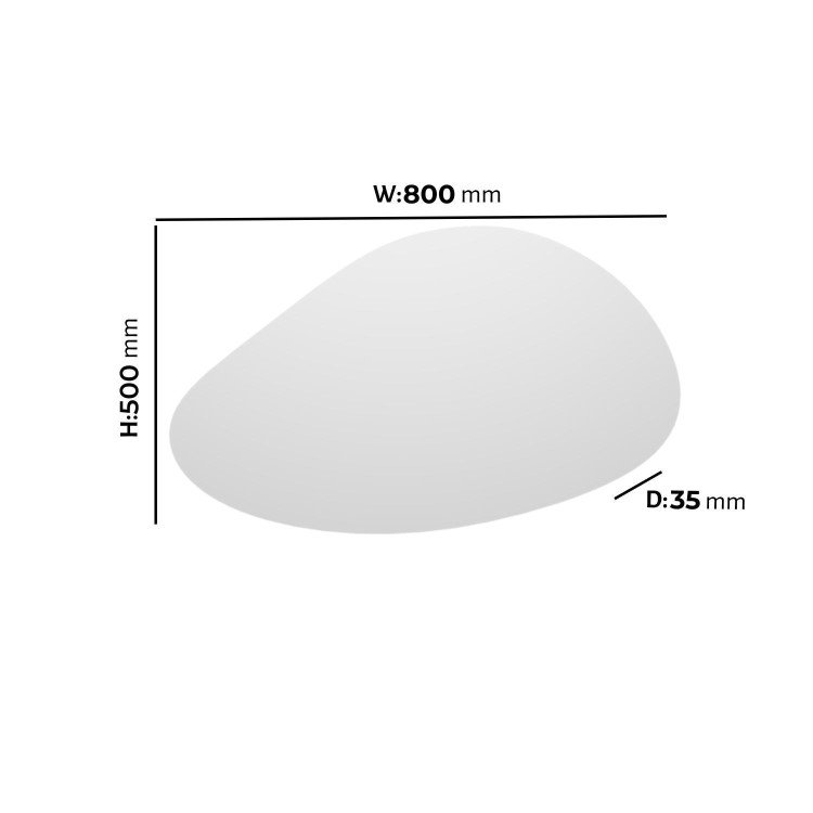 ONLY OPENED - Pebble Backlit Heated Bathroom Mirror with Lights 500 x 800mm - Apollo