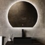 ONLY OPENED - Semi Circle LED Bathroom Mirror with Demister 800 x 700mm - Ara