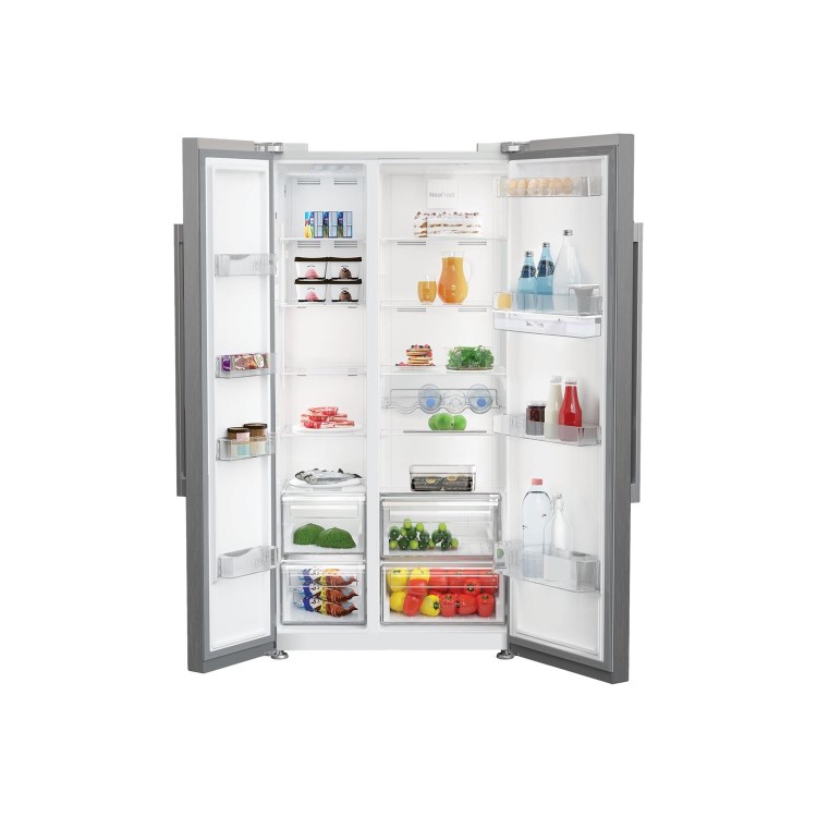 Refurbished Beko Pro ASDM241PX Freestanding 554 Litre 60/40 Frost Free American Fridge Freezer