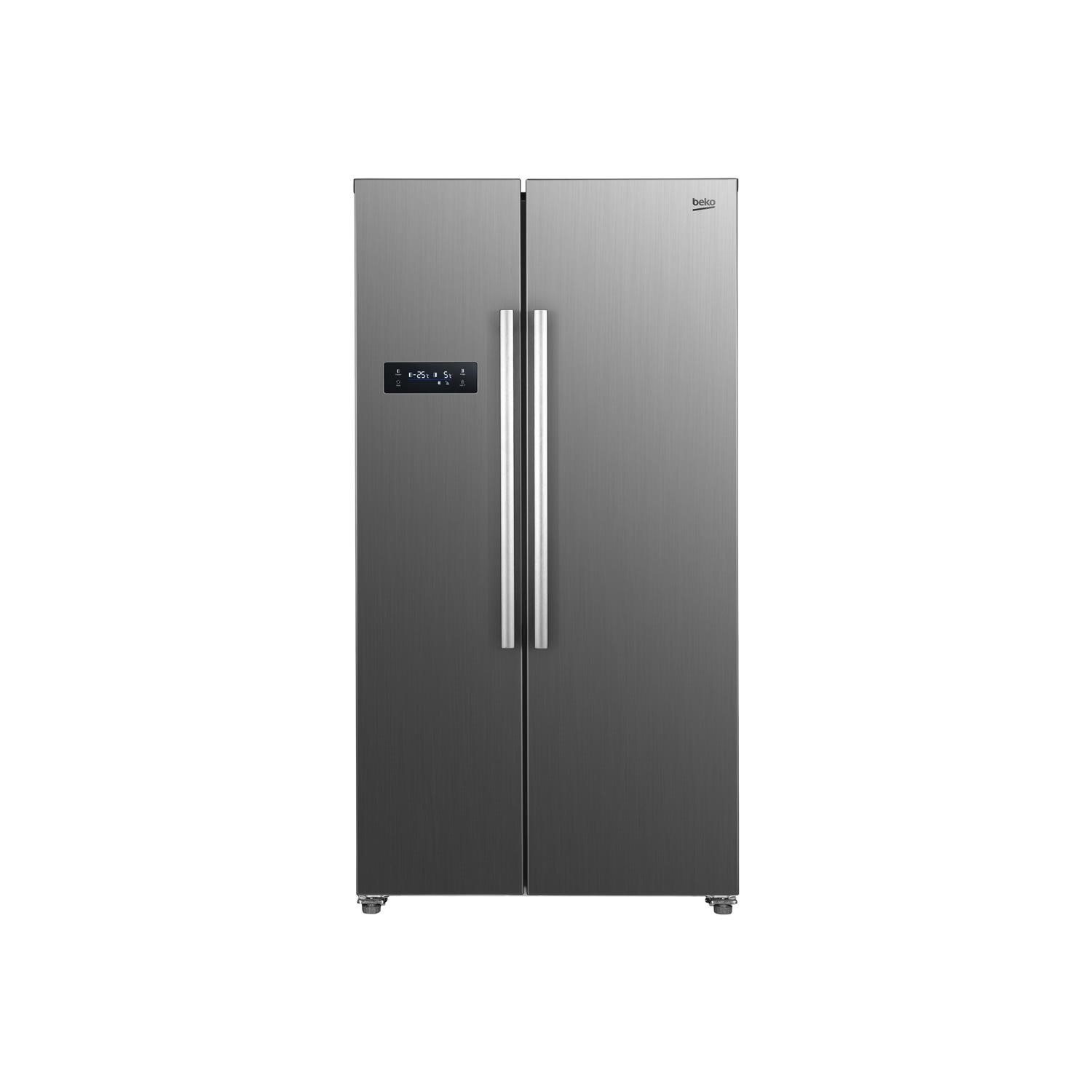 Refurbished Beko ASL1331PX Freestanding 532 Litre 50/50 Frost Free American Fridge Freezer Stainless