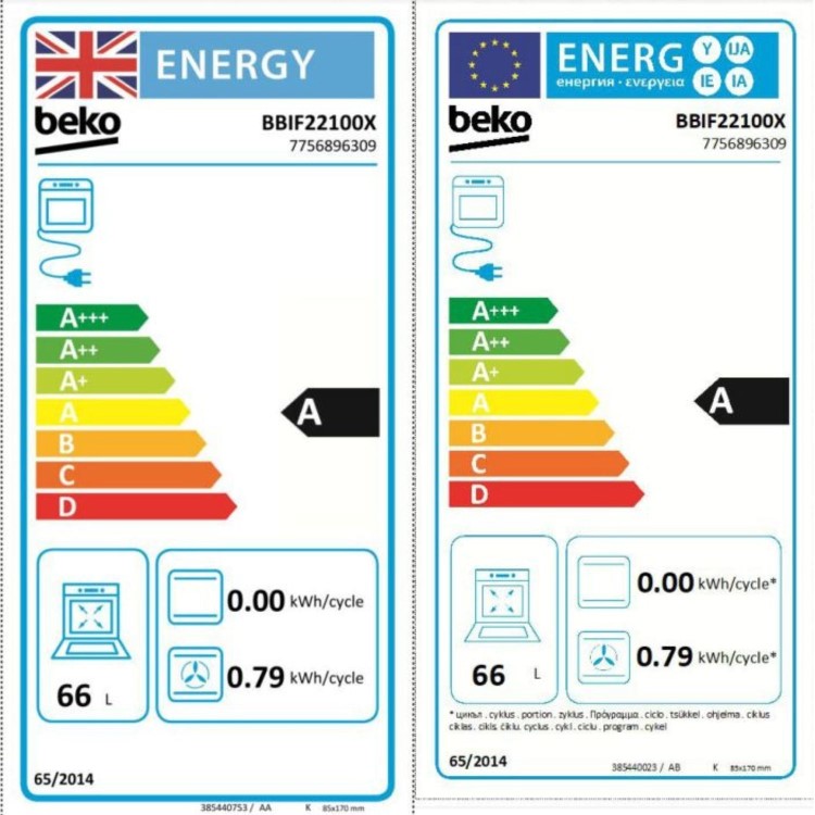 Refurbished Beko BBIF22100X 60cm Single Built In Electric Oven Stainless Steel