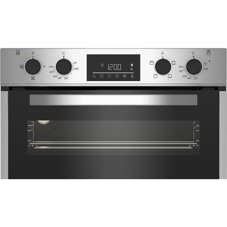 Beko Built Under Electric Double Oven - Stainless Steel