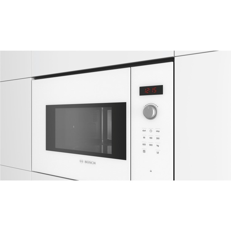 GRADE A1 - Bosch BFL553MW0B Serie 4 900W 25L Built-in Microwave Oven - White