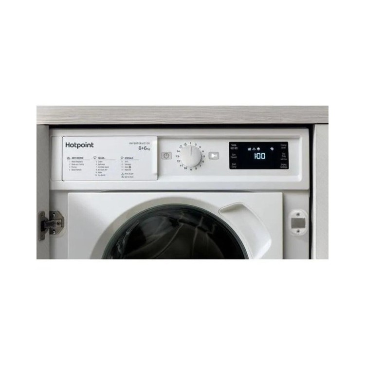 Refurbished Hotpoint Anti-Stain BIWDHG961485UK Integrated 9/6KG 1400 Spin Washer Dryer White