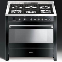 Smeg A1BL-7 Opera 90cm Dual Fuel Range Cooker - Black