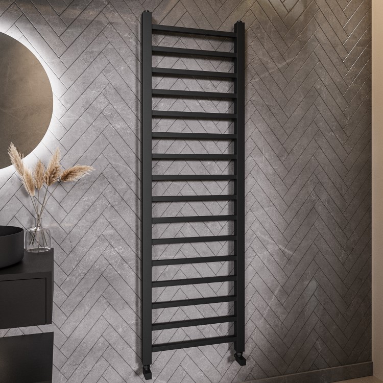 GRADE A1 - 1600mm x 500mm Matt Black Towel Rail - Sonoran