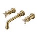 Wall Mounted Brass Double Lever Basin Mixer Tap - Camden