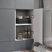 GRADE A1 - Harper 301mm Small Storage Cabinet Grey Laquered