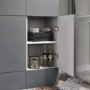 GRADE A1 - Harper 301mm Small Storage Cabinet Grey Laquered