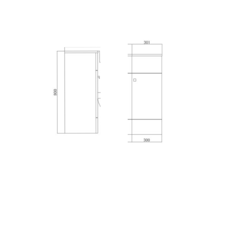 GRADE A1 - Harper 301mm Small Storage Cabinet Grey Laquered