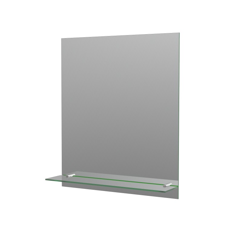Rectangular Bathroom Mirror with Glass Shelf 500 x 600mm - Meissa 