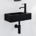 Cloakroom Black Wall Hung Basin Right Hand 405mm - Detroit