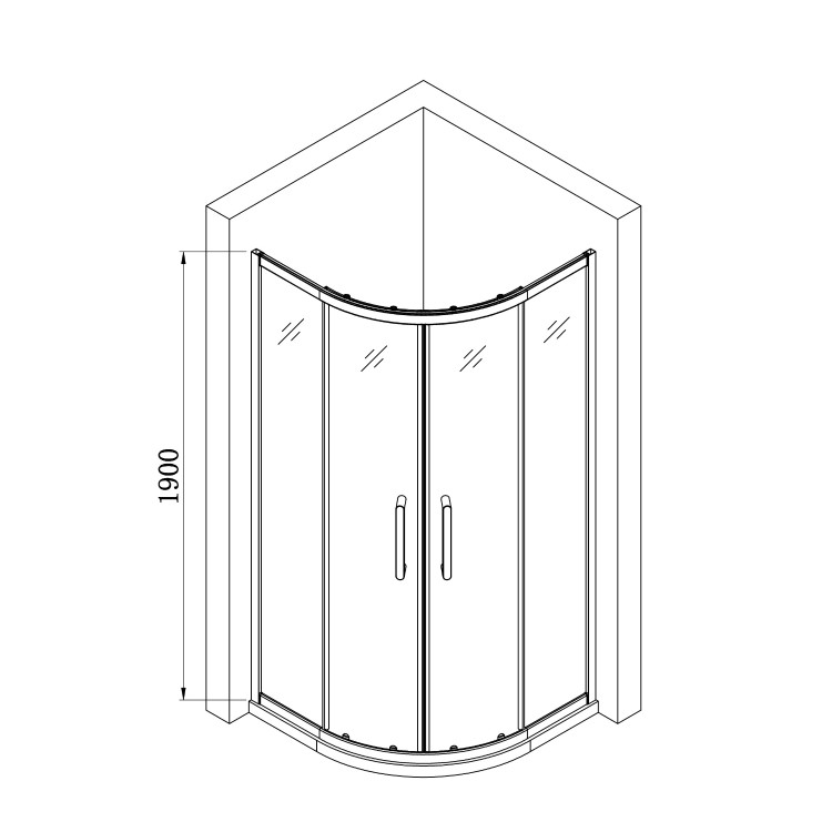 Chrome 6mm Glass Quadrant Shower Enclosure 800mm - Carina