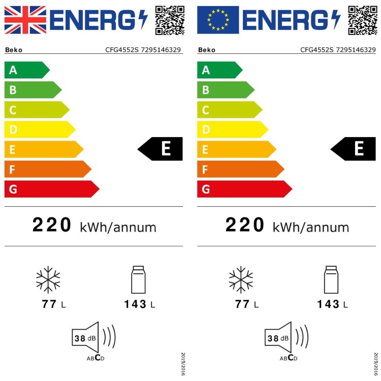 Refurbished Beko CFG4552S Freestanding 220 Litre 50/50 Frost Free Fridge Freezer Silver