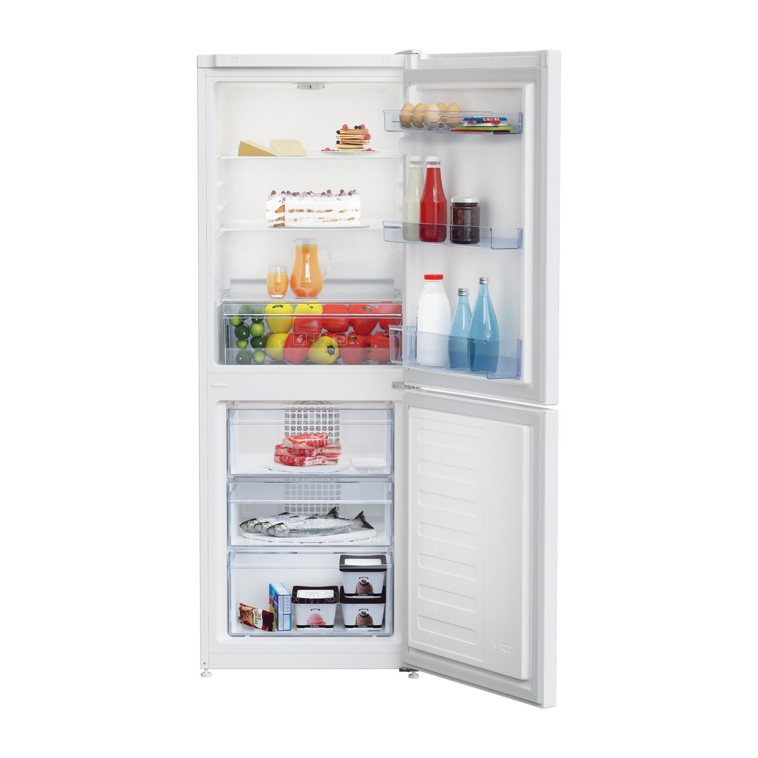 Beko 220 Litre 50/50 Freestanding Fridge Freezer - White Beko 220 Litre 50/50 Freestanding Fridge Freezer - White