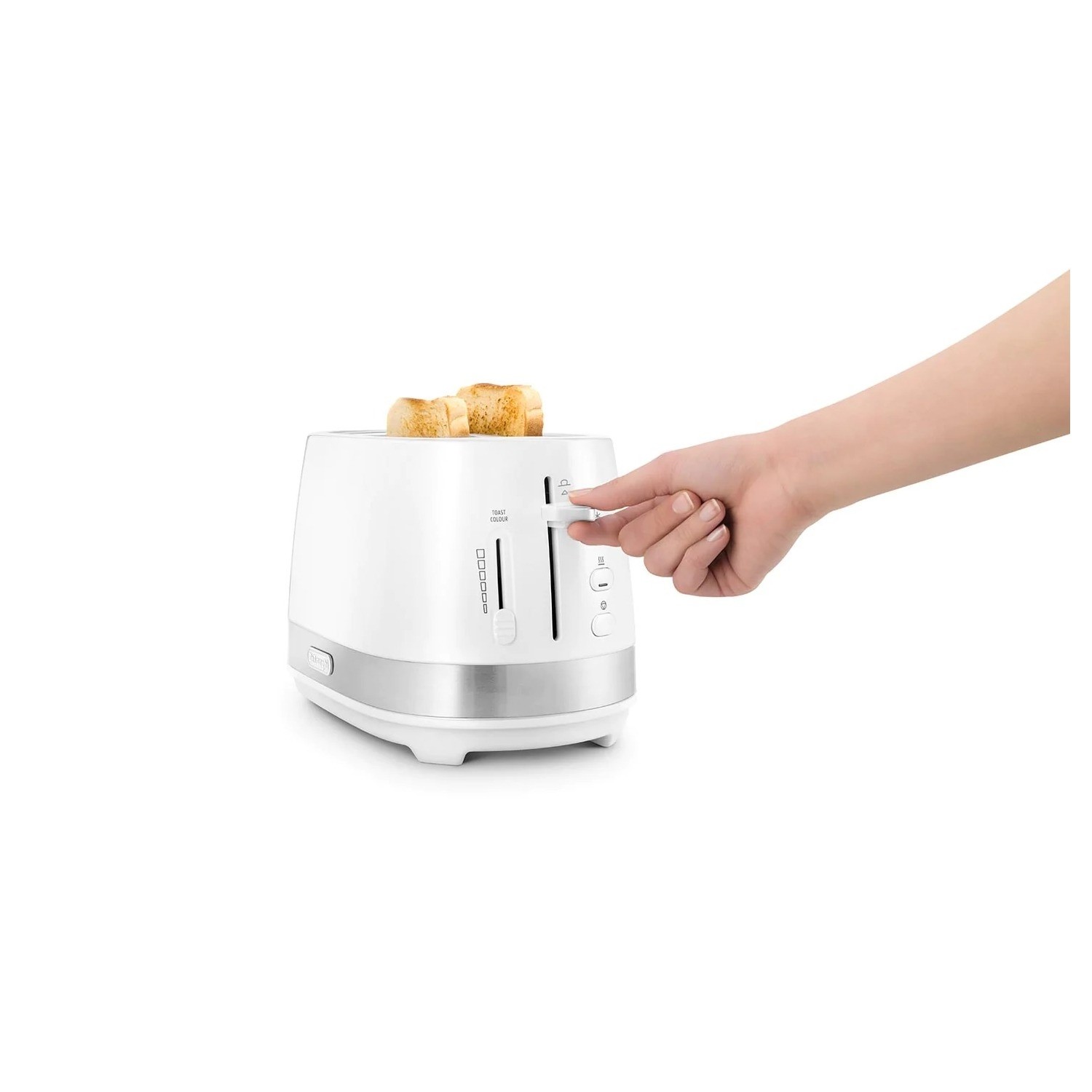 DeLonghi Active Line 2 Slice Toaster White CTLA2003.W Appliances Direct
