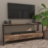 Solid Wood &amp; Metal TV Unit with Storage - TV&#39;s up to 55&quot; - Cyra
