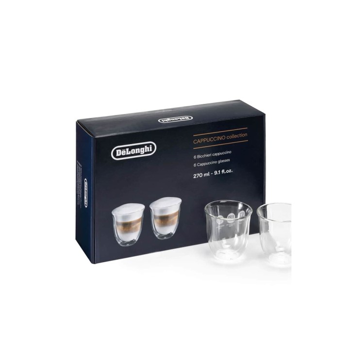 Refurbished Delonghi DLSC301 Set of 6 Capuccino Glasses