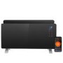 GRADE A1 - electriQ 2000W Smart Curved Designer Glass Panel Heater - Wall Mountable & Bathroom Safe - Black