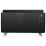 GRADE A1 - electriQ 2000W Smart Curved Designer Glass Panel Heater - Wall Mountable & Bathroom Safe - Black