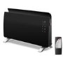 GRADE A1 - electriQ 2000W Smart Curved Designer Glass Panel Heater - Wall Mountable & Bathroom Safe - Black