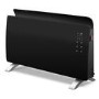 GRADE A1 - electriQ 2000W Smart Curved Designer Glass Panel Heater - Wall Mountable & Bathroom Safe - Black