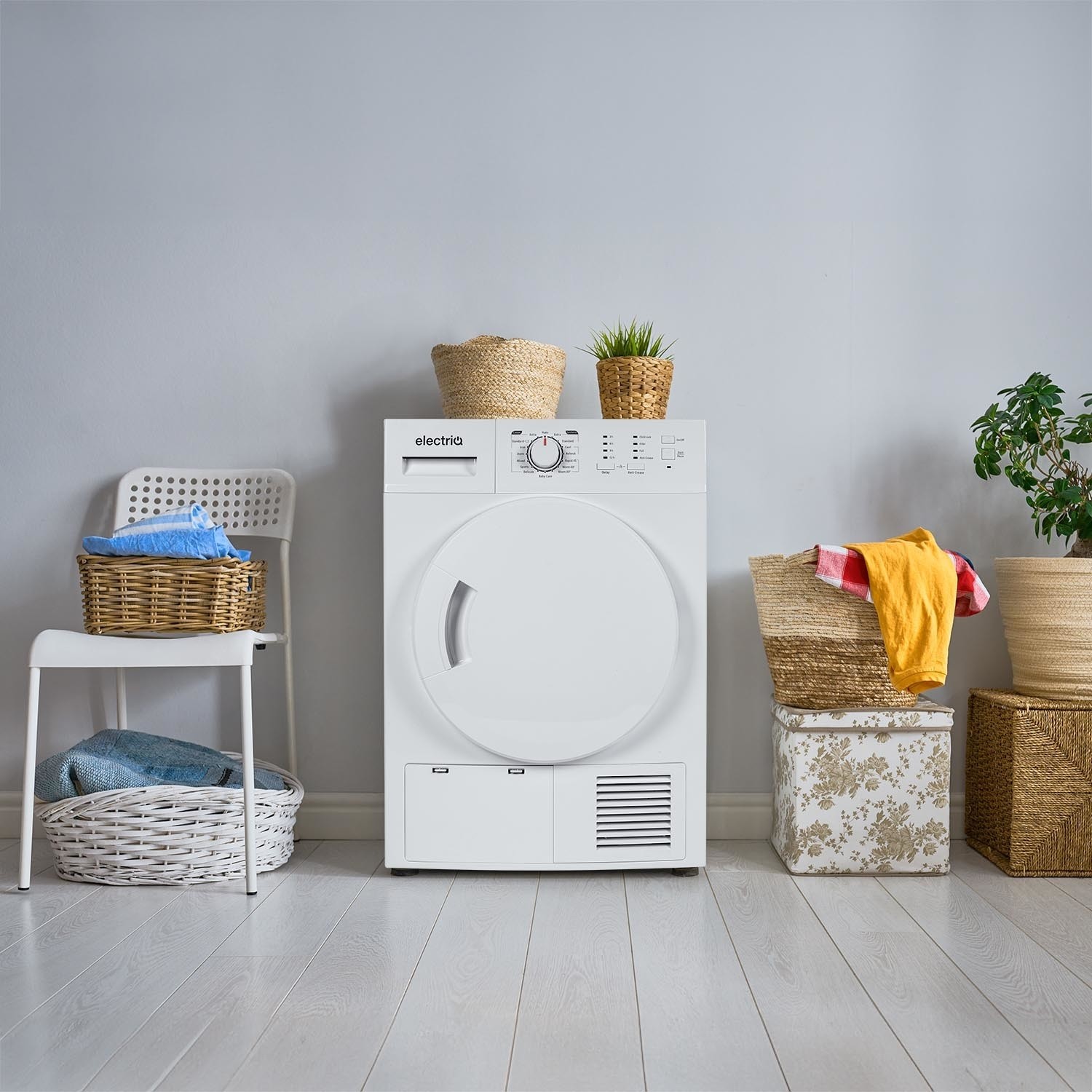 electriQ 8kg Condenser Tumble Dryer White EIQ8KGMCD Appliances Direct