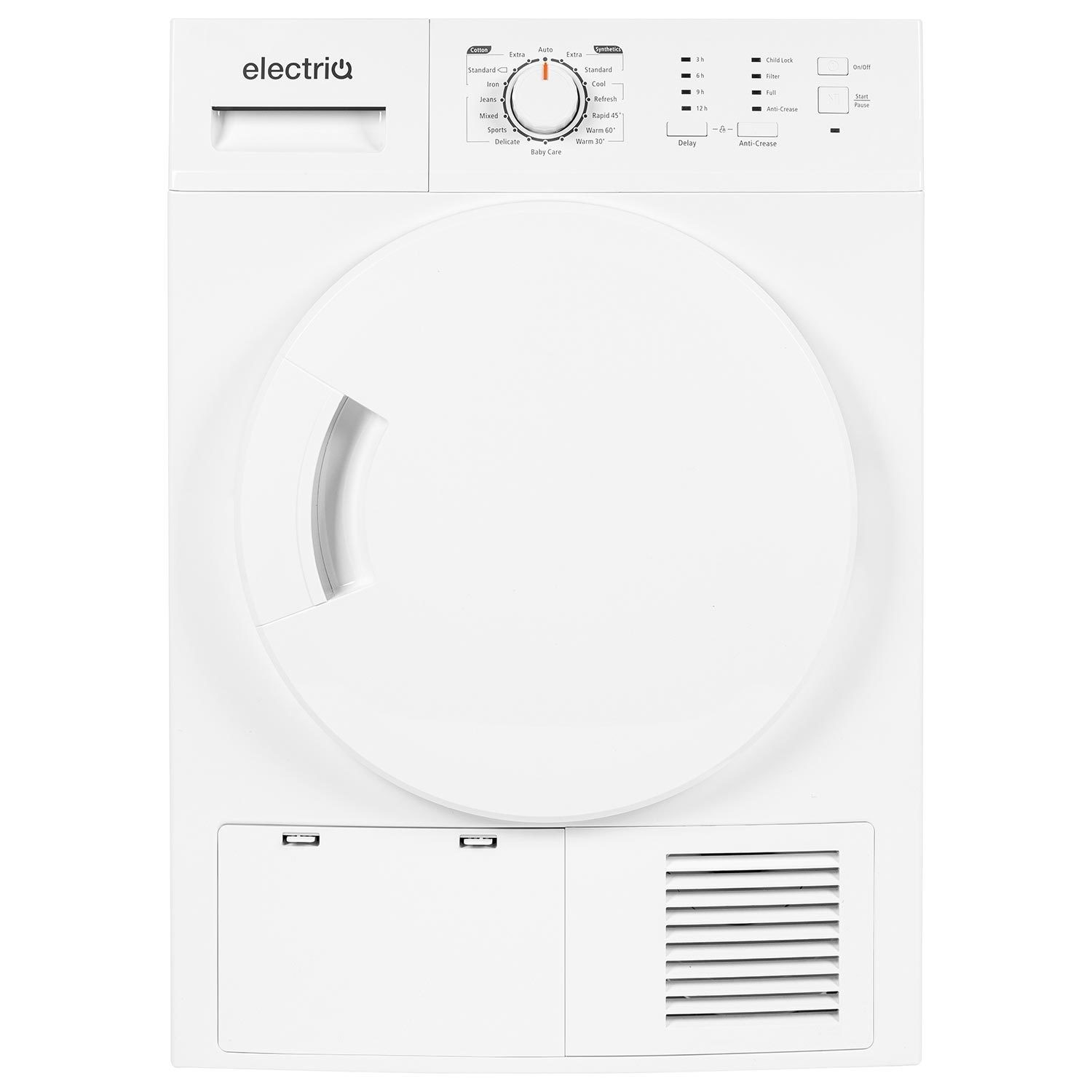 electriQ 8kg Condenser Tumble Dryer White EIQ8KGMCD Appliances Direct