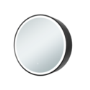 GRADE A1 - Black Sliding Bathroom Mirror Cabinet with Lights 600 x 600mm - Elara
