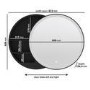 GRADE A1 - Black Sliding Bathroom Mirror Cabinet with Lights 600 x 600mm - Elara