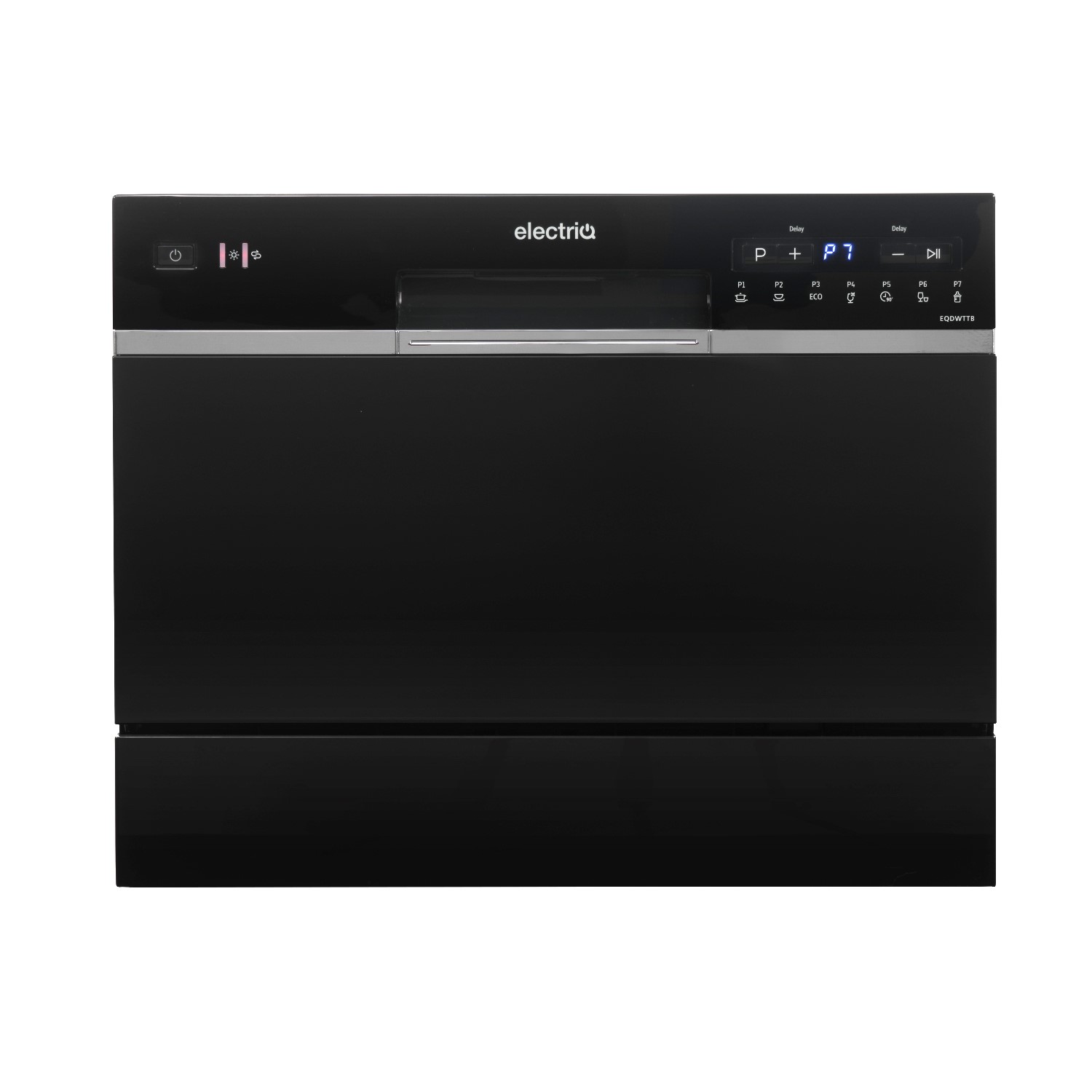 electriQ 6 Place Settings Table Top Integrated Dishwasher Black