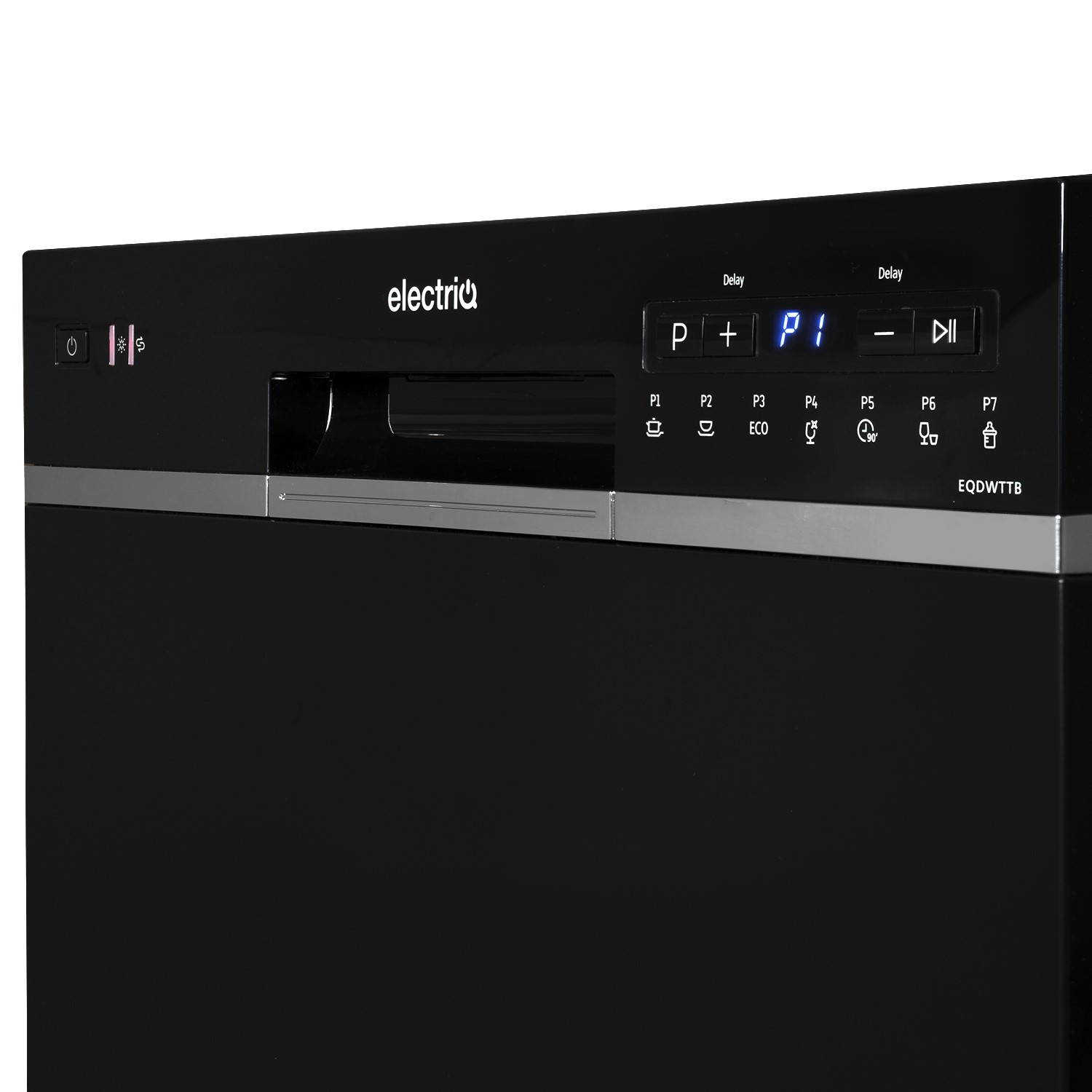 electriQ 6 Place Settings Table Top Integrated Dishwasher Black EQDWTTB Appliances Direct
