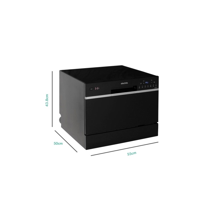Refurbished electriQ EQDWTTB 6 Place Table Top Dishwasher Black