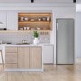 Refurbished electriQ EQFSF144FFINOXVE1 Freestanding 166 Litre Upright Frost Free Freezer Stainless Steel