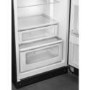 Refurbished Fifties Style Right Hand Hinge Top Mount Fridge Freezer - Black
