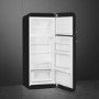 Refurbished Fifties Style Right Hand Hinge Top Mount Fridge Freezer - Black