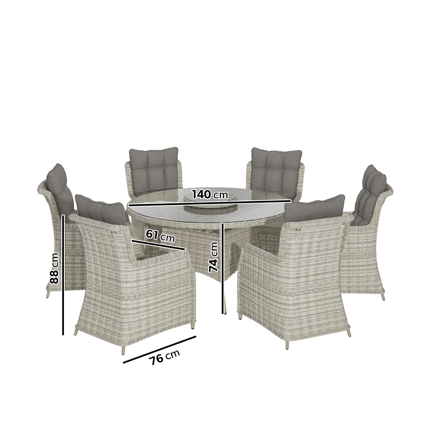 Round wicker discount garden table
