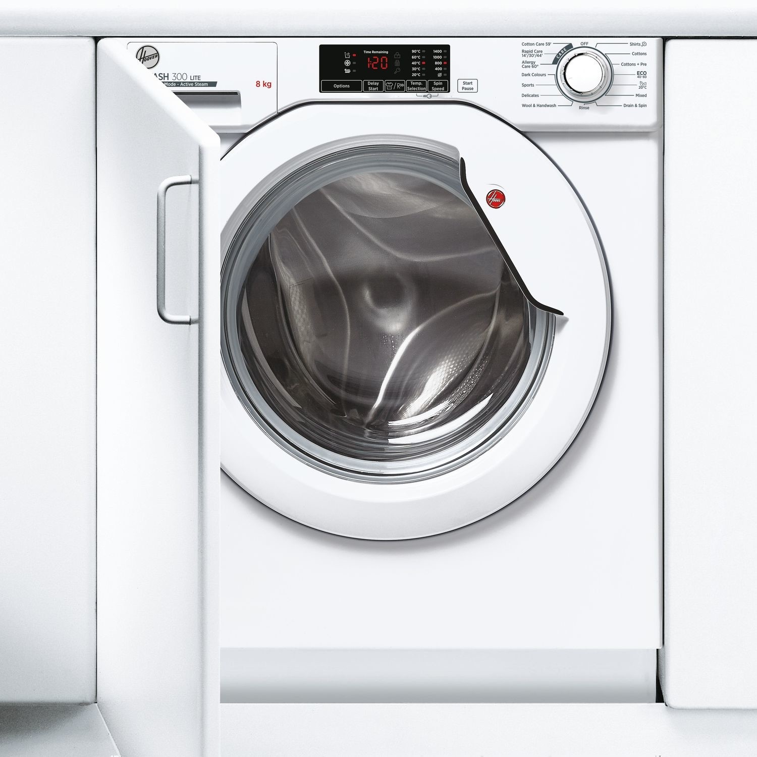 Refurbished Hoover HBWS48D1E-80 Integrated 8KG 1400 Spin Washing Machine White
