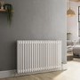 Refurbished Reggio White Horizontal Double Column Traditional Radiator 600x1010mm 3462 BTU - Cast Iron Style