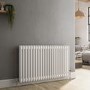 Refurbished Reggio White Horizontal Double Column Traditional Radiator 600x1010mm 3462 BTU - Cast Iron Style
