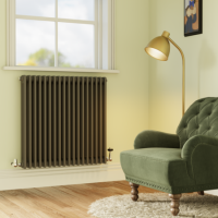 Refurbished Reggio Anthracite Horizontal Triple Column Radiator 800x830mm 2411 BTU - Cast Iron Style