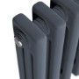 Refurbished - Reggio Anthracite Horizontal Triple Column Traditional Radiator 300x1190mm 2682 BTU - Cast Iron Style