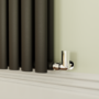 Refurbished Sorrento Midnight Black Horizontal Oval Designer Radiator 800x590mm Double Panel 3045 BTU