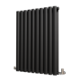 Refurbished Sorrento Midnight Black Horizontal Oval Designer Radiator 800x590mm Double Panel 3045 BTU
