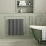 Refurbished Riace Anthracite Horizontal Flat Designer Radiator 800x748mm Double Panel 3628 BTU