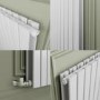 Refurbished Riace White Horizontal Flat Designer Radiator 800x1020mm Double Panel 4948 BTU