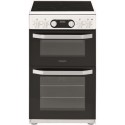 A2/HD5V93CCW Refurbished Hotpoint HD5V93CCW 50cm Double Oven Electric Cooker with Ceramic Hob White